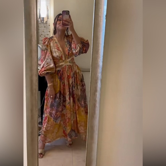 ZIMMERMANN Pattie Floral A Line Midi Dress - Picture 9 of 9